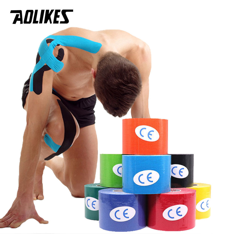 Sports Taping Precut - AOLIKES Kinesiologie-Tape in 2 Größen, atmungsaktiv,