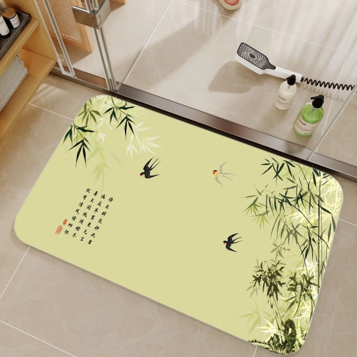 Bamboo Bath Mat - VIKAMA Duschmatte aus Bambus und chinesischer