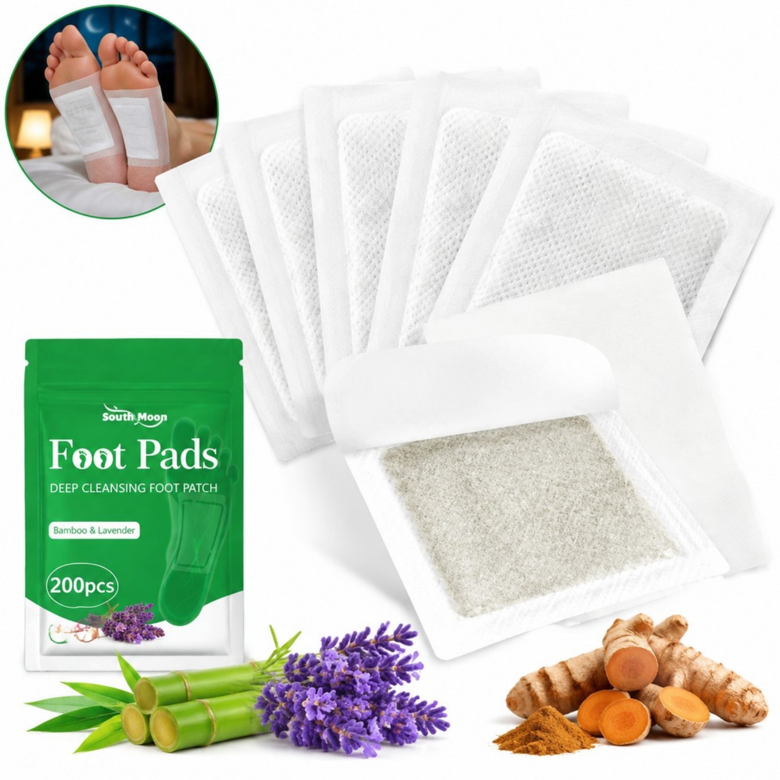 Detox Foot Patch - 12/36/60/120 Stück Kurkuma-Fußpflege-Patches Sanfte Feuchtigkeitspflege Beruhigende