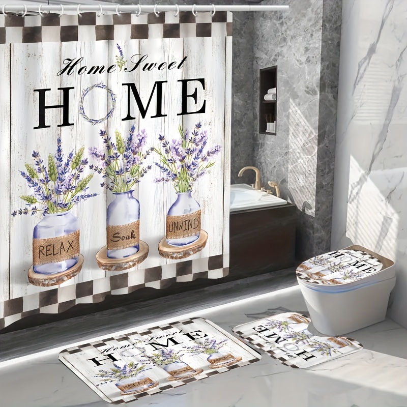 4-teiliges Duschvorhang-Set mi – Bamboo Bath Mat Bewertung und Preis